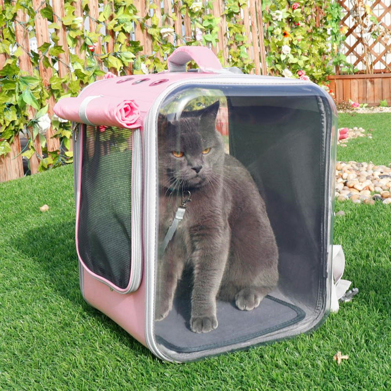 Pet Cat Carrier Backpack Breathable Cat Travel Outdoor Shoulder Bag