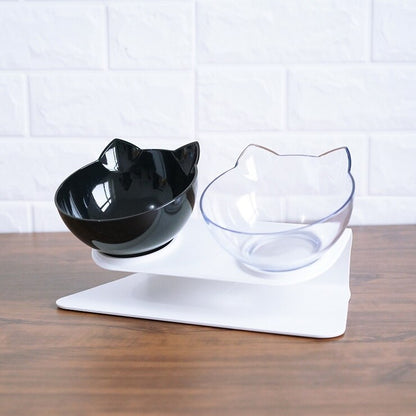 Non Slip Double Cat Bowl With Raised Stand